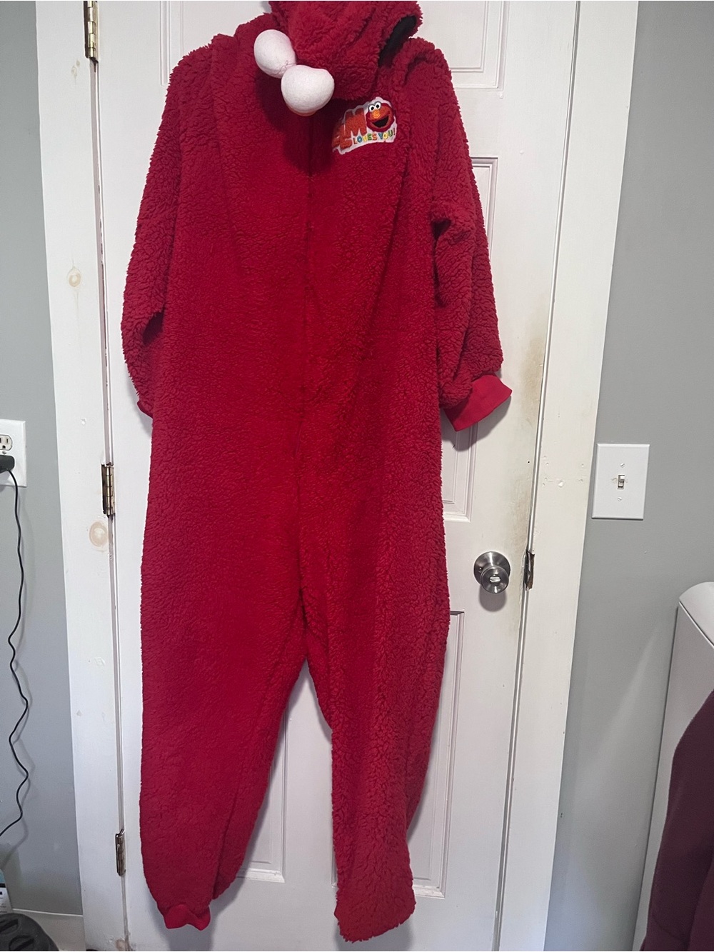 Spirit Halloween Sesame Street Elmo Onesie Adult XXL READ DESCRIPTION
